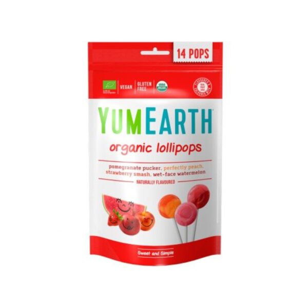 piruletas 4 sabores - yum earth